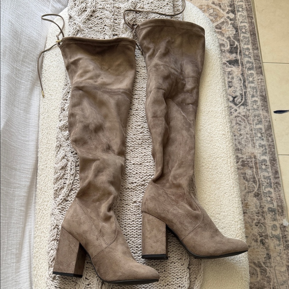 Elegant suede Tan Over-the-Knee Boots